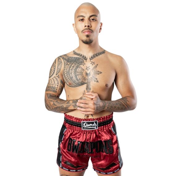 8 Weapons Muay Thai Shorts Carbon -  Dawn, Taglia: S, Colore: Rosso, 5 image