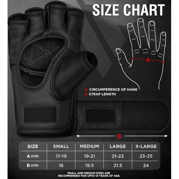 MMA Gloves RDX F12 Black XL, Size: XL, Colour: Schwarz, 3 image