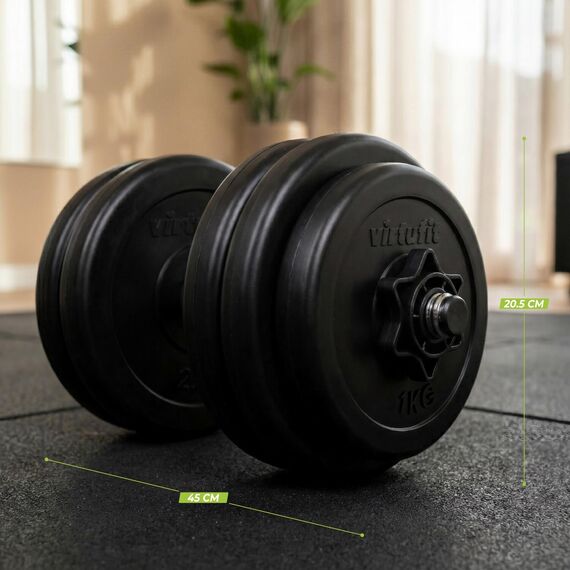 Haltères réglable ajustable vinyle 15kg VirtuFit, 5 image