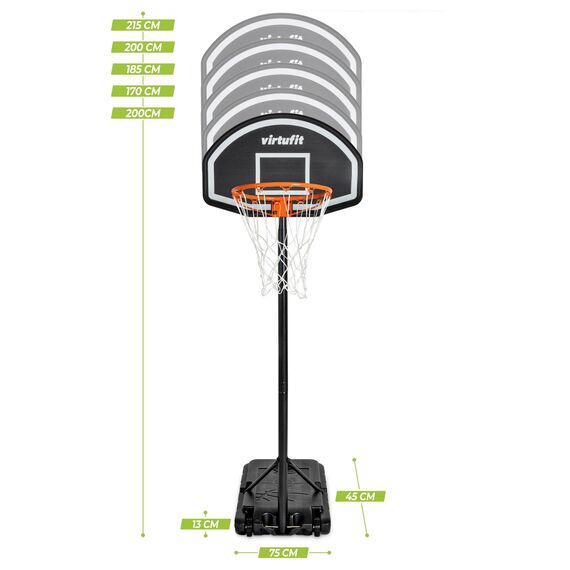 1.7m to 2.15m VirtuFit free-standing basketball hoop, 7 image