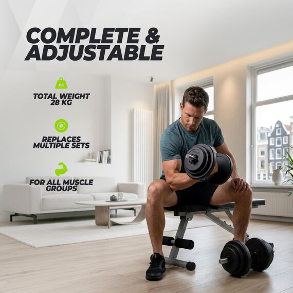 Ensemble d'haltères réglables ajustables vinyle 2x14kg VirtuFit, 4 image