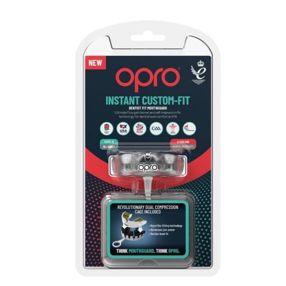Paradenti Instant Custom Fit OPRO Adulto – Trasparente, Taglia: Taglia unica, Colore: Bianco, 5 image