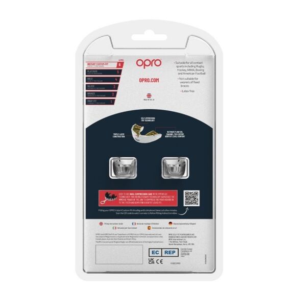 Paradenti Instant Custom Fit OPRO Adulto – Trasparente, Taglia: Taglia unica, Colore: Bianco, 4 image
