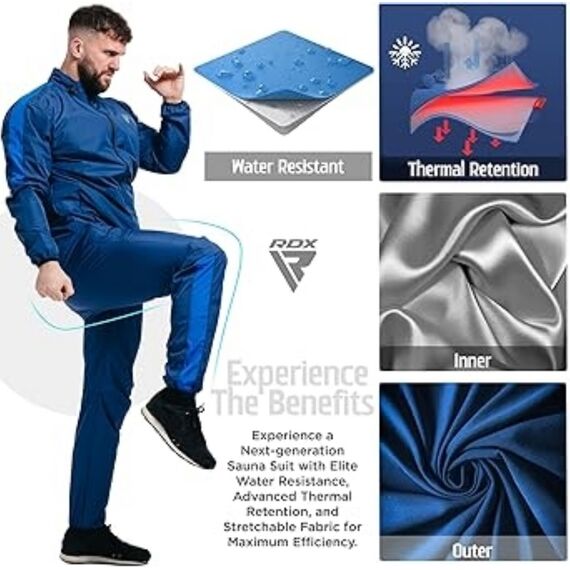 Tenue de Sudation C1 Pour la Perte de Poids, Taille: S, Couleur: Bleu, 5 image