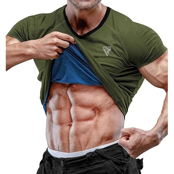 T-shirt sauna RDX M1 – Verde – M, Taglia: M, Colore: Khaki, 8 image