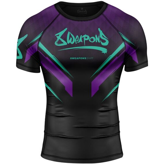 T-shirt de compression à manches courtes Shift Cyber, Taille: S, Couleur: Noir