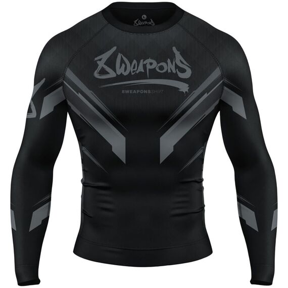 8 WEAPONS Rashguard Long Sleeve - Shift black-matt XXL, Taglia: 2XL, Colore: Nero