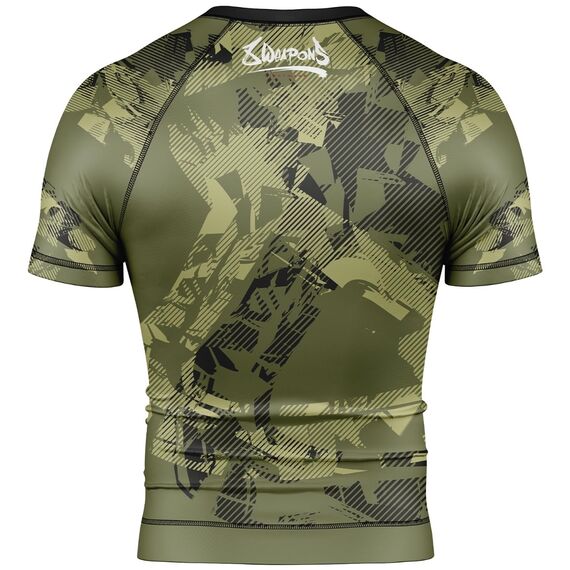 8 WEAPONS Rashguard, S/S, Hit 2.0, olive-black, XXL, Size: 2XL, Colour: Khaki, 2 image