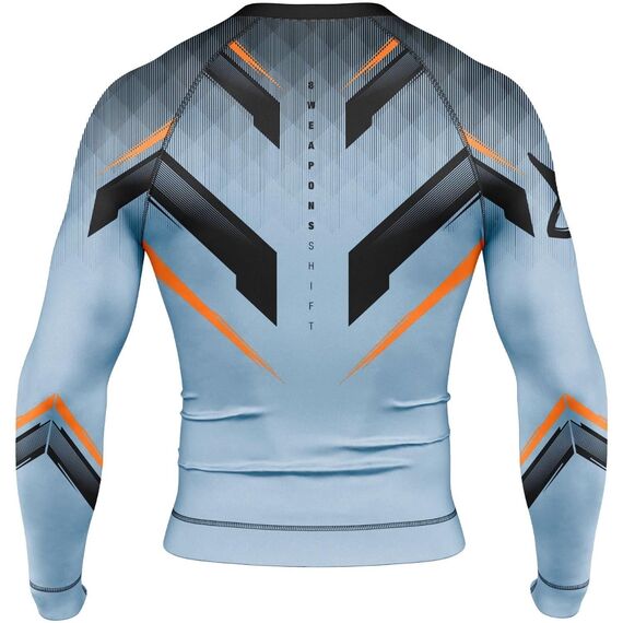 8 WEAPONS Rashguard, L/S, Shift, ice-grey orange, M, Size: M, Colour: Grey, 2 image