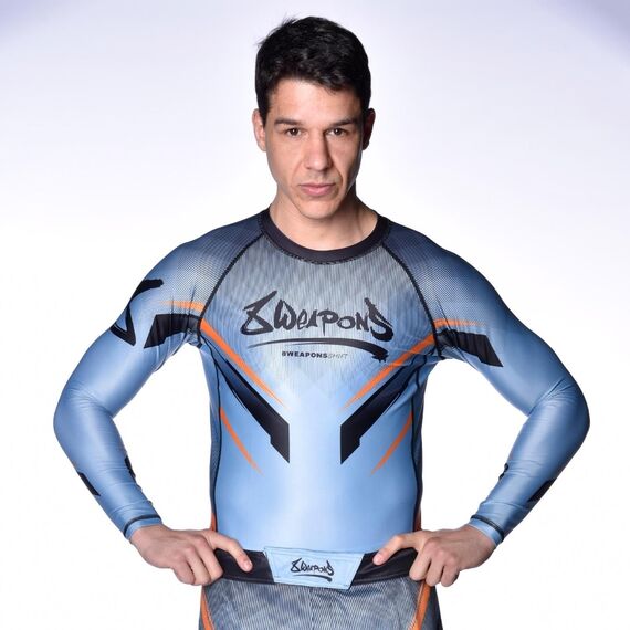 8 WEAPONS Rashguard, L/S, Shift, ice-grey orange, XL, Taglia: XL, Colore: Grigio, 3 image