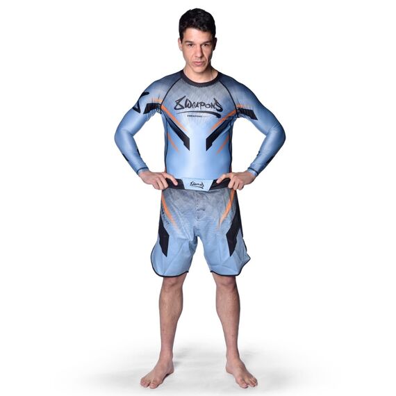 8 WEAPONS Rashguard, L/S, Shift, ice-grey orange, XL, Taglia: XL, Colore: Grigio, 9 image