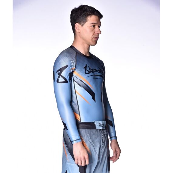 8 WEAPONS Rashguard, L/S, Shift, ice-grey orange, XXL, Taglia: 2XL, Colore: Grigio, 5 image
