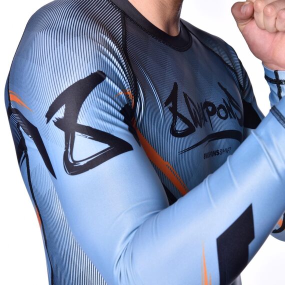 8 WEAPONS Rashguard, L/S, Shift, ice-grey orange, XXL, Taglia: 2XL, Colore: Grigio, 7 image