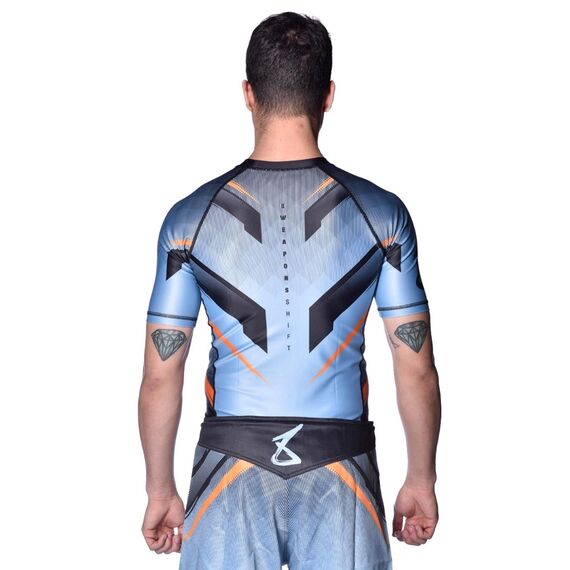 8 WEAPONS Rashguard, S/S, Shift, ice-grey orange, M, Taglia: M, Colore: Grigio, 3 image