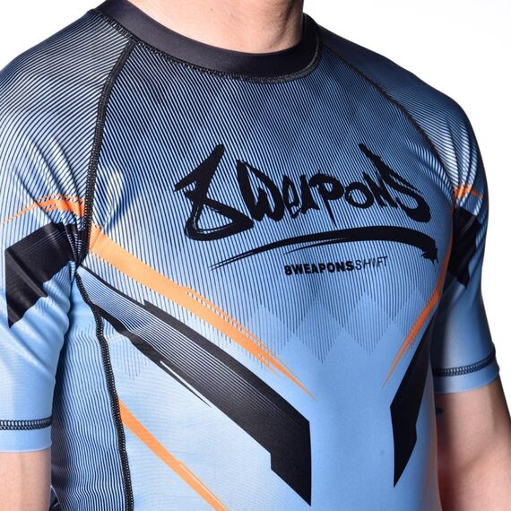 8 WEAPONS Rashguard, S/S, Shift, ice-grey orange, M, Taglia: M, Colore: Grigio, 5 image