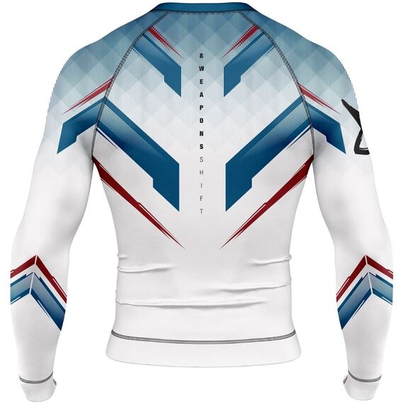 8 WEAPONS Rashguard, L/S, Shift, white-navy-red, XL, Taglia: XL, Colore: Bianco, 2 image