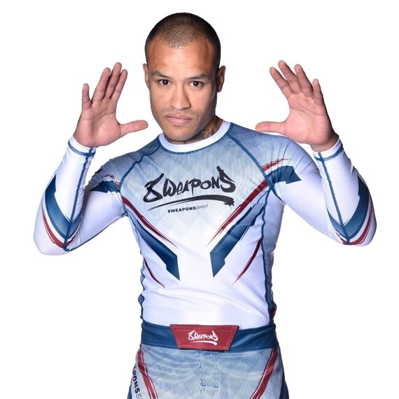 8 WEAPONS Rashguard, L/S, Shift, white-navy-red, XL, Taglia: XL, Colore: Bianco, 3 image