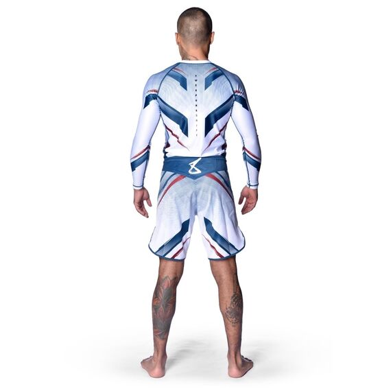 8 WEAPONS Rashguard, L/S, Shift, white-navy-red, XXL, Taglia: 2XL, Colore: Bianco, 9 image