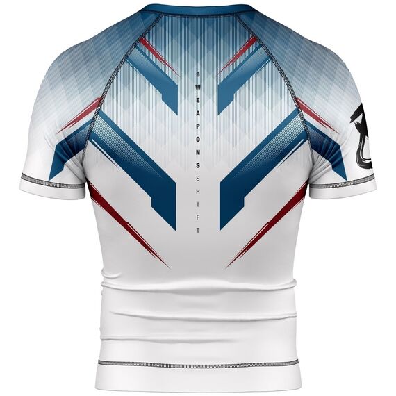 8 WEAPONS Rashguard, S/S, Shift, white-navy-red, XXL, Size: 2XL, Colour: Weiss, 3 image