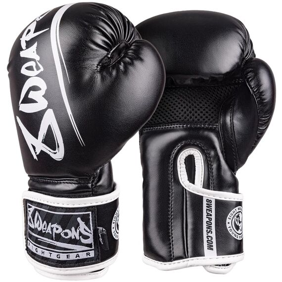 Boxhandschuhe Kinder 8 WEAPONS – Schwarz/Weiss – 2 Oz – Unlimited 2.0, Farbe: Schwarz, OZ: 2oz