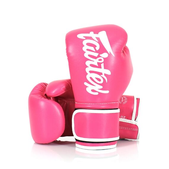 Gants de boxe Fairtex BGV14 – Micro Fibres – Rose/Blanc – 8 oz, Couleur: Rose, oz: 8oz