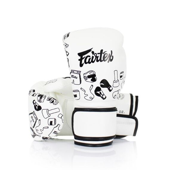 Gants de boxe Fairtex BGV14 Street Art – Graffiti 1970 – 10oz, Couleur: Blanc, oz: 10oz