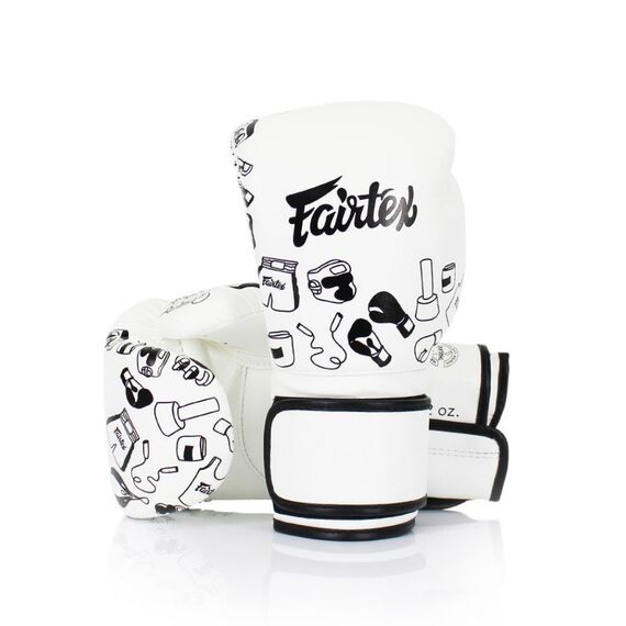 Boxhandschuhe Fairtex BGV14 Street Art – Graffiti 1970 – 14oz, Farbe: Weiss, OZ: 14oz