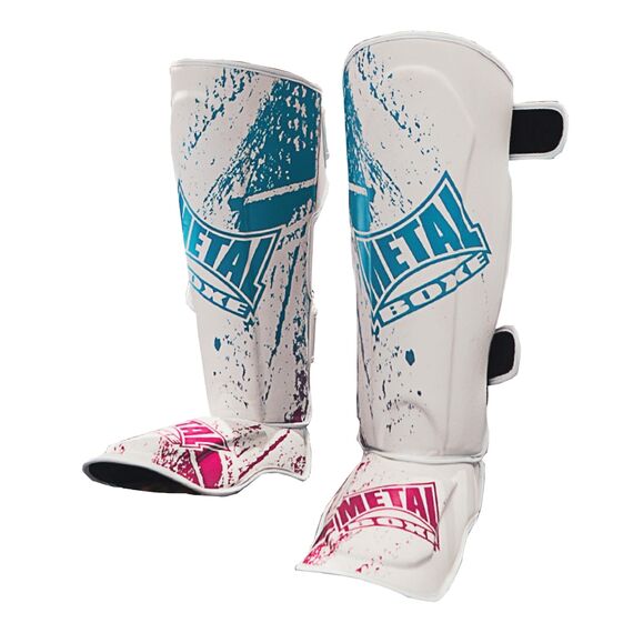 Protège-tibias Metal Boxe Miami Vibe M, Taille: M, Couleur: Blanc