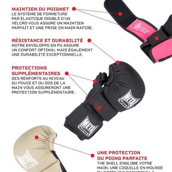 MMA Sparring Handschuhe Metal Boxe The Shell Khaki M, Bekleidungsgrösse: M, Farbe: Khaki, 4 image