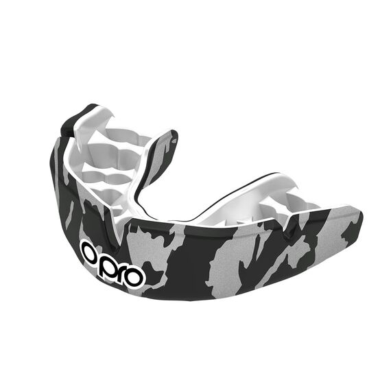 Paradenti Instant Custom Fit OPRO Camo – Nero/Bianco/Argento, Taglia: Taglia unica, Colore: Nero