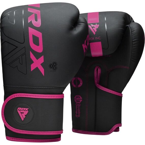 Boxing Gloves RDX F6 Kara – Black/Pink – 12oz, Colour: Schwarz, OZ: 12oz