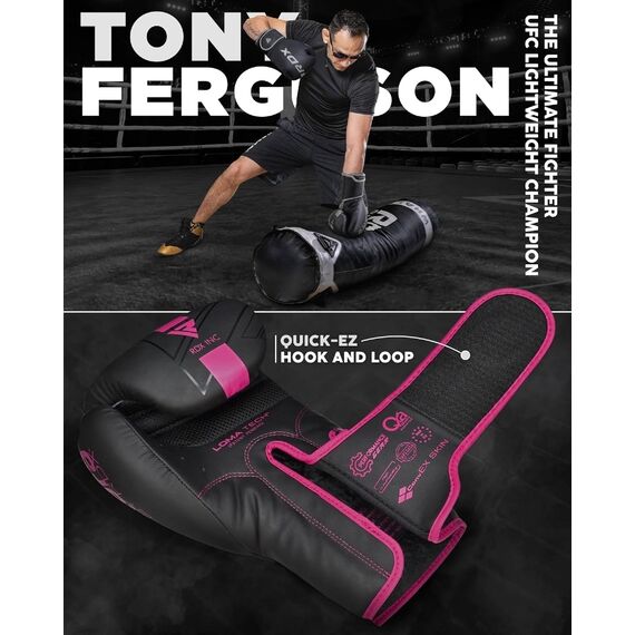 Boxing Gloves RDX F6 Kara – Black/Pink – 12oz, Colour: Schwarz, OZ: 12oz, 6 image