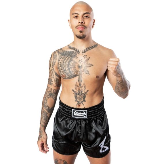 Pantaloncini Muay Thai 8Weapons Strike – Nero/Bianco – XXL, Taglia: S, Colore: Nero, 5 image