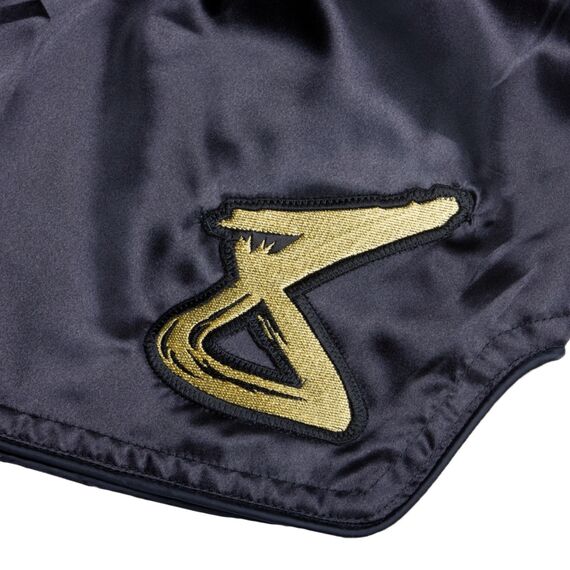 Pantaloncini Muay Thai 8Weapons Strike – Nero/Oro – XL, Taglia: XL, Colore: Nero, 4 image