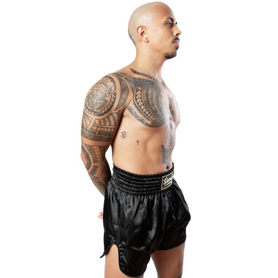 Pantaloncini Muay Thai 8Weapons Strike – Nero/Oro – XL, Taglia: XL, Colore: Nero, 7 image