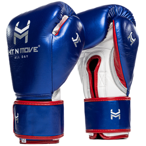 Gants de boxe HitnMove Agility Bleu métallisé 14oz, Couleur: Bleu, oz: 14oz