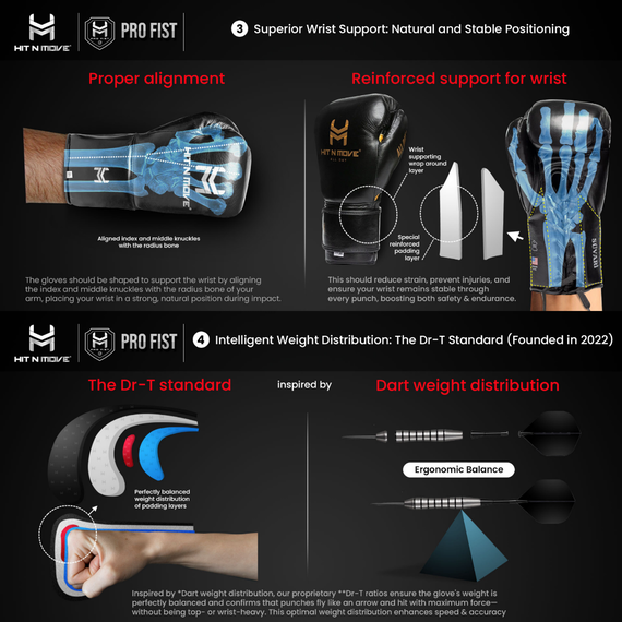 Gants de boxe HitnMove Agility Blanc/Or 12oz, Couleur: Blanc, oz: 12oz, 6 image