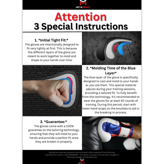 Gants de boxe HitnMove Balance Orange 12oz, Couleur: Orange, oz: 12oz, 3 image