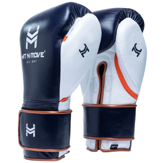 Gants de boxe HitnMove Balance Bleu/Cuivre/Orange 14oz, Couleur: Bleu, oz: 14oz