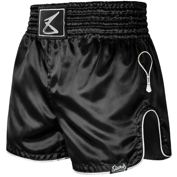 Muay Thai Shorts 8 Weapons Mongkol Schwarz/Weiss S, Bekleidungsgrösse: S, Farbe: Schwarz