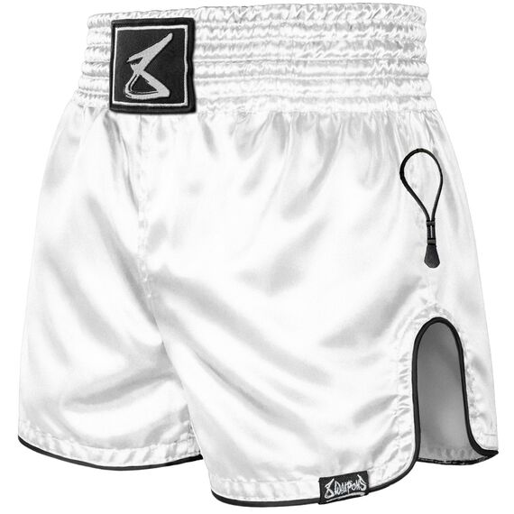 Muay Thai Shorts 8 Weapons Mongkol Weiss/Schwarz XXL, Bekleidungsgrösse: 2XL, Farbe: Weiss