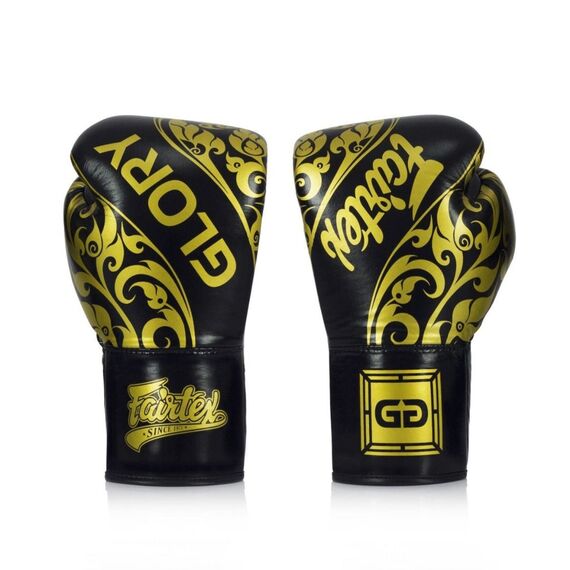 Boxhandschuhe Fairtex Compétition Glory Schnürsenkel Limitierte Ausgabe, Farbe: Schwarz, OZ: 10oz