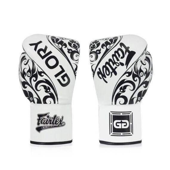 Gants de boxe Fairtex Compétition Glory Lacet édition limitée, Couleur: Blanc, oz: 10oz
