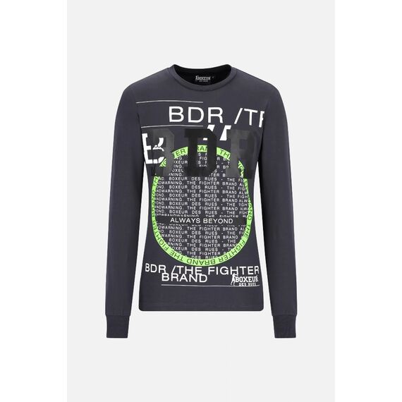 L/S T-Shirt With Prints, Size: S, Colour: Anthracite, 2 image