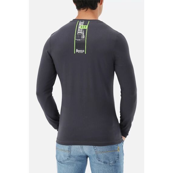 L/S T-Shirt With Prints, Size: S, Colour: Anthracite, 4 image