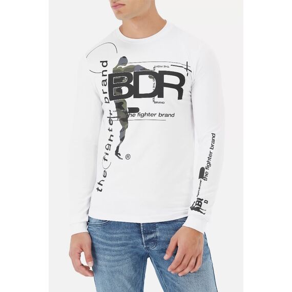 L/S T-Shirt With Prints, Taglia: S, Colore: Bianco