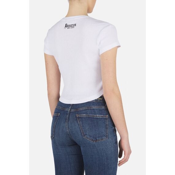 Cropped T-Shirt W/ Coulisse, Size: XL, Colour: Weiss, 3 image