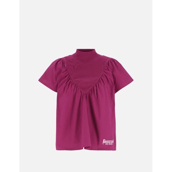 Col roulé double tissu, Taille: L, Couleur: Rose, 2 image