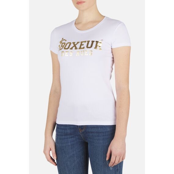 Basic T-Shirt With Front Logo, Size: XL, Colour: Weiss