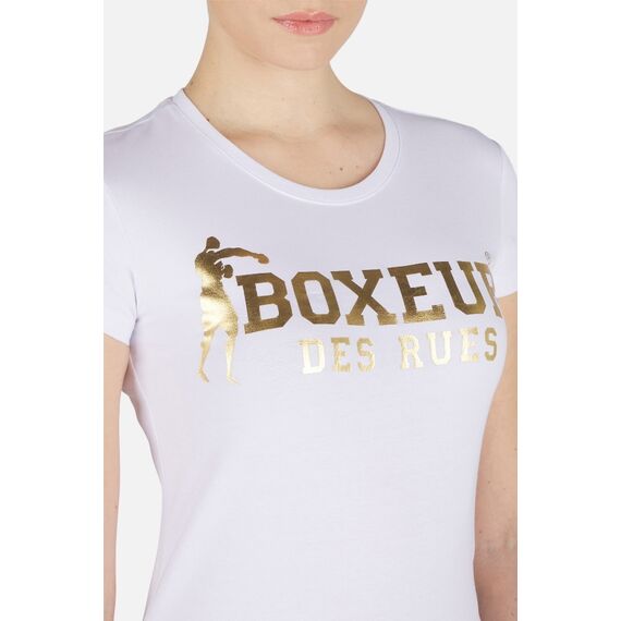 Basic T-Shirt With Front Logo, Size: XL, Colour: Weiss, 4 image